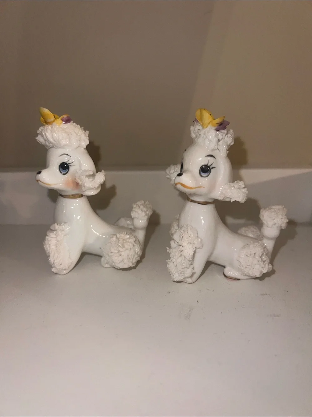 Vintage Spaghetti Poodle Figurines – Matching Pair – Mid Century Modern